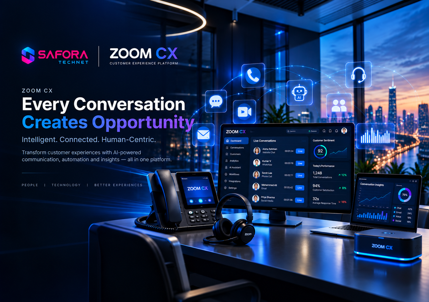 Safora Technet Zoom CX customer experience and contact center platform